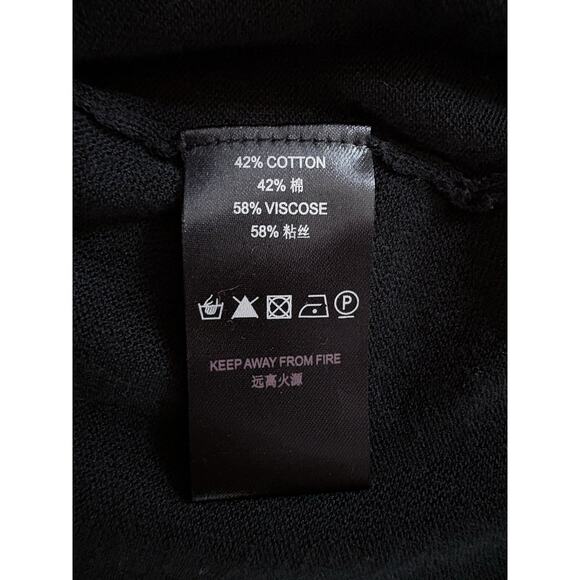 Reiss Essentials M Black Draped Open Front Cardigan Lightweight Knit Cocoon - Picture 11 of 13